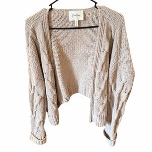 Jessica Simpson Tan Cropped Cardigan- Medium